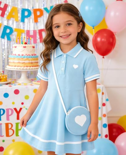 Move Dance Little Girls Sporty Dress 4T 5T Blue Sundress with Bag - image 2