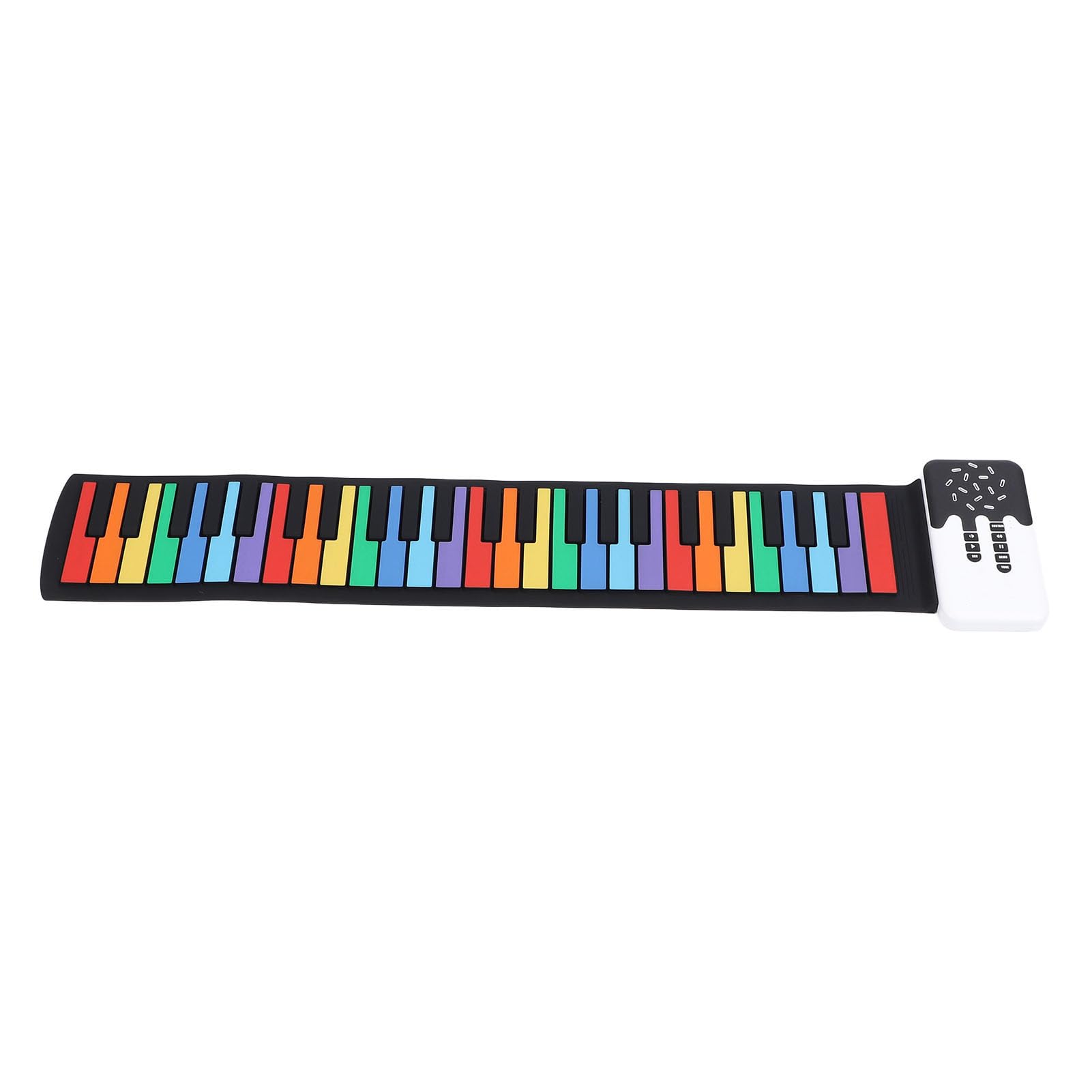 Piano Enrollable, 49 Teclas, Piano Electrónico Portátil Colorido para Principiantes, Teclado de Piano de Música Digital Enrollado a Mano, Flexible y Plegable con Altavoz para Uso