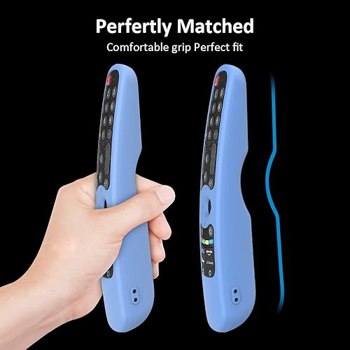 Miniatura 2 de MR21GC - Funda de repuesto para LG AN-MR21GA  AN-MR21GC Magic Remote Control wNFC (2021), funda de silicona azul que brilla en la oscuridad LEFXMOPHY