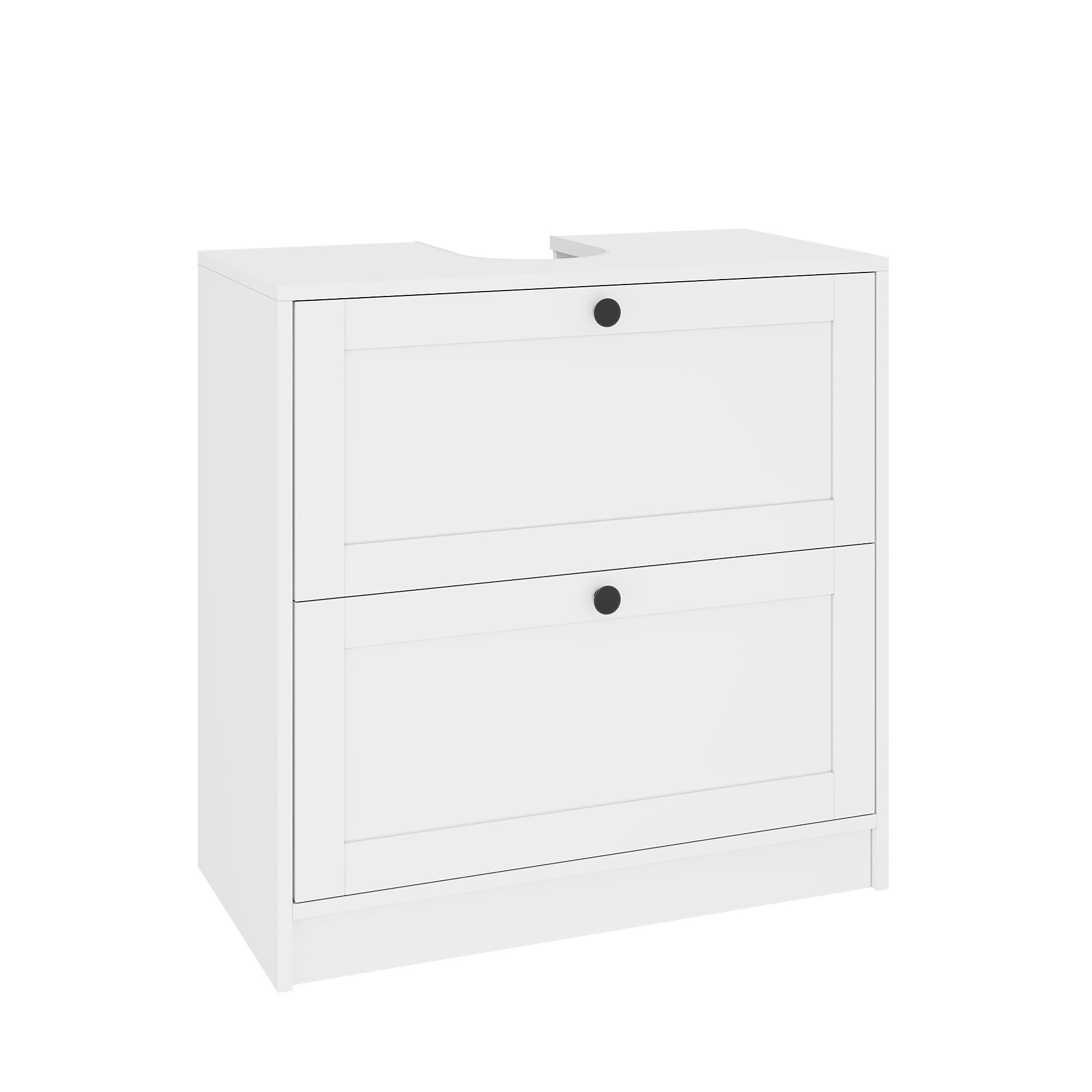 Waschbeckenunterschrank Schubladen, Unterschrank Waschbecken Weiß, Waschbeckenunterschrank 60 cm breit, Badezimmer Unterschrank Waschbecken, 60 x 30 x 60 cm, Weiß