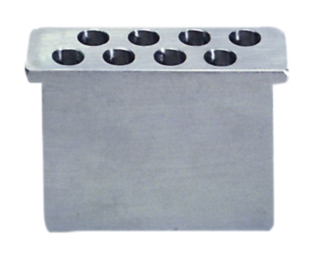 neoLabLine Aluminium-Einsatz für 2 x 4 5ml Eppendorf-Reaktionsgefäße, Konische Bohrung, Klein, Silber,145mm x 30mm x 60mm
