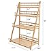 MUGIAZII Plant Flower Stand Plant Display Shelf Rack Shelf Bamboo Foldable Pot Racks Planter Storage Rack Display Shelving Unit