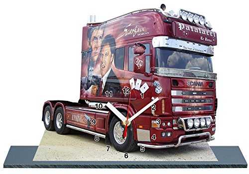 auto-horloge Lastkraftwagen, Truck, Scania Scarface Miniatur MODELLAUTOS in der Uhr 17 Cover