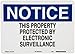 Brady 95419 14" Width x 10" Height B-401 Plastic, Black and Blue on White Security Area Sign, Header "Notice", Legend "This Property Protected By Electronic Surveillance"
