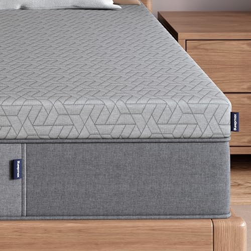 Sleepmax Extra Firm Mattress Topper 3 Inch Queen Size - Fusion Memory Foam Bed Topper Enhanced Pain Relief - Gel Bamboo Charcoal Green Tea Copper Cooling Pad with Cover No Odor - CertiPUR-US Certified