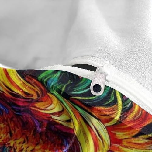 Housse de couette tournesol impression 3D lit simple 135x200 microfibre - 8