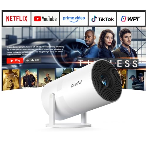 [Officially-Licensed App & Electric Focus] Projector with WiFi and Bluetooth, XuanPad Full HD 1080P...