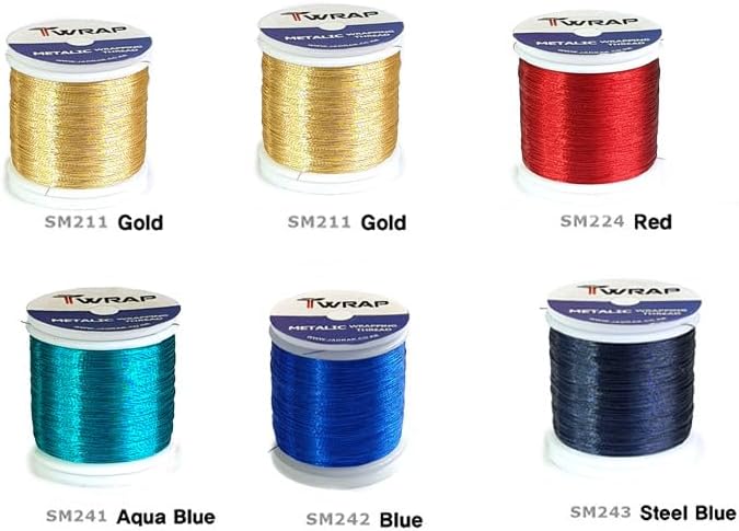 Lot of 12ea Rod Wrapping Metaliic Threads (JK004) for Fishing Rod Building and Repair