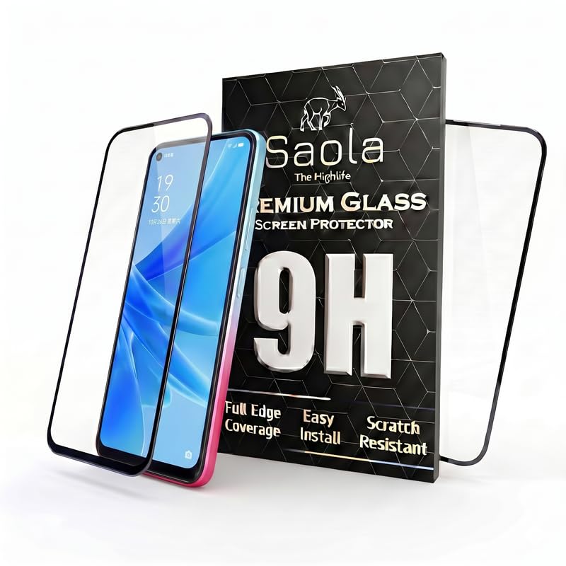 Image of Saola HD+ Oleophobic Tempered Glass Screen Protector For Oppo A73 (Pack Of 2) with Free Installation Kit. Full screen Coverage - 6.44 inch