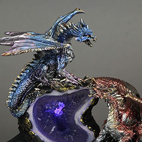 Estatua de dragones batalla LED 6.5 pulgadas miniatura 5