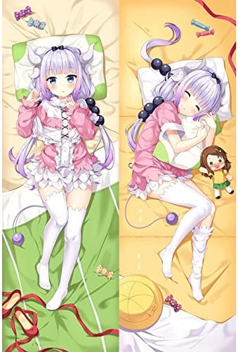 Miss Kobayashi's Dragon Maid Kanna Kamui - Funda de cojín con patrón impreso en 3D, piel de melocotón, 2 vías, Dakimakura, funda de almohada para disponible en Yaxa Colombia