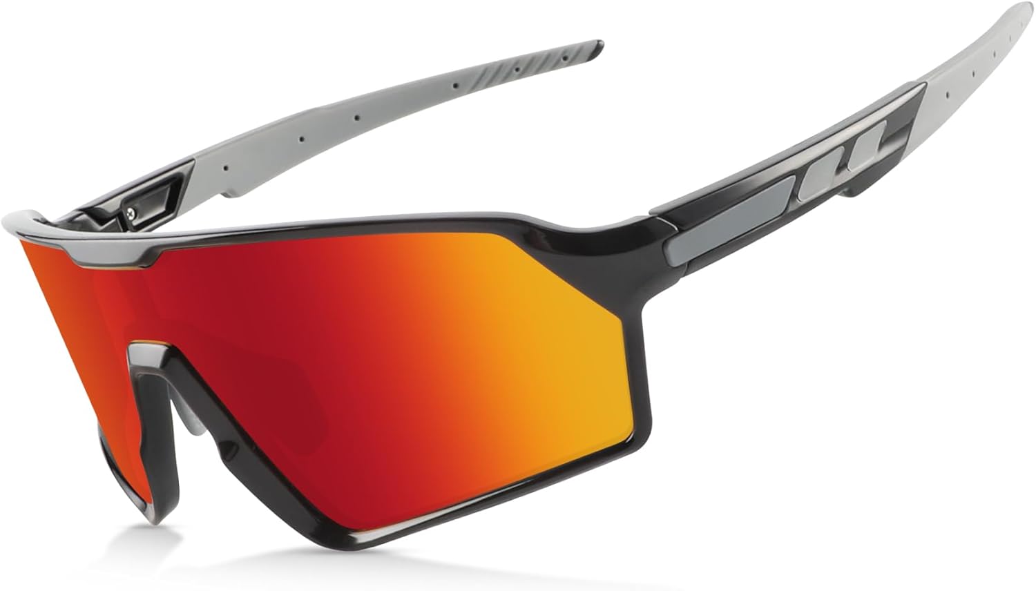 OULAIQI Lightweight Sports Sunglasses for Men & Women, UV400 Cycling Sunglasses for Baseball Running Cycling Outdoor Sports