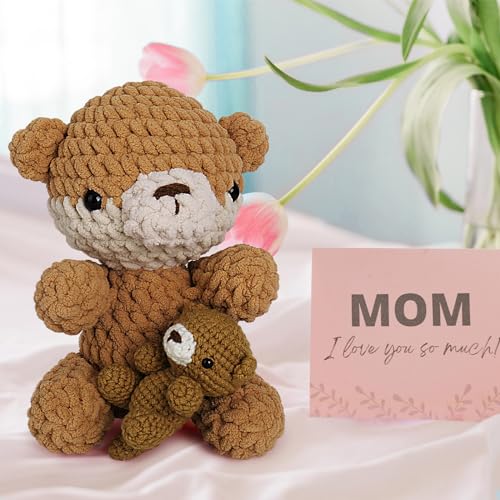 Image of Crochetta Crochet Kit for Beginners, Crochet Starter Kit w Step-by-Step Video Tutorials, Beginner Crochet Kit for Adults Kids Women Men Complete Kit Included (Otter Mom and Baby)