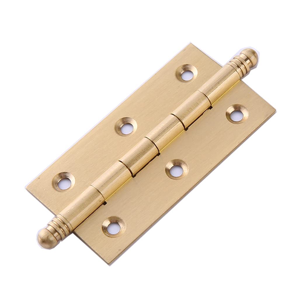 Nvsfzgiyg One Color 5 Pcs Solid Brass Decorative Cabinet Cupboard Door Butt Hinges Furniture Folding(62Mm)