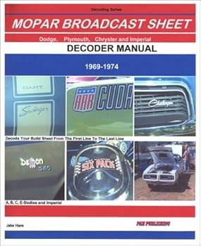 Spiral-bound Mopar Broadcast Sheet Decoder Manual, 1969-1974 Book