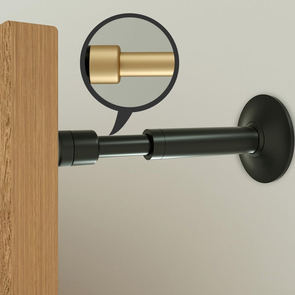 Door stoppers,Door Stop Punch Free Door Stop Anti-Collision Artifact Floor Door Stops Mute Wall-Mounted Bumper for Home Office(Copper-Gold) (Color : Aluminumblack)