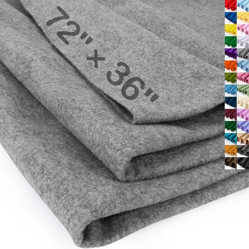 Image of XSEINO Gray Large Felt Fabric 72 inch X 36 inch(2 Square Yards), 1.4 mm Thick Soft Felt Fabric Sheet for Crafts, Gray Series Colors Soft Nonwoven Fabric, Fit for Decoration, Sewing, DIY Crafts