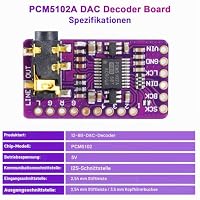 PCM5102A I2S DAC Decoder Platine Ulegqin PCM5102A I2S Stereo DAC Audiomodul 5-V Gleichstromversorgung mit 3,5 mm Buchse und IIS Schnittstellen für Rasp-Pi PCM5102 DAC Modul (3 Stücke) – Ansicht 5