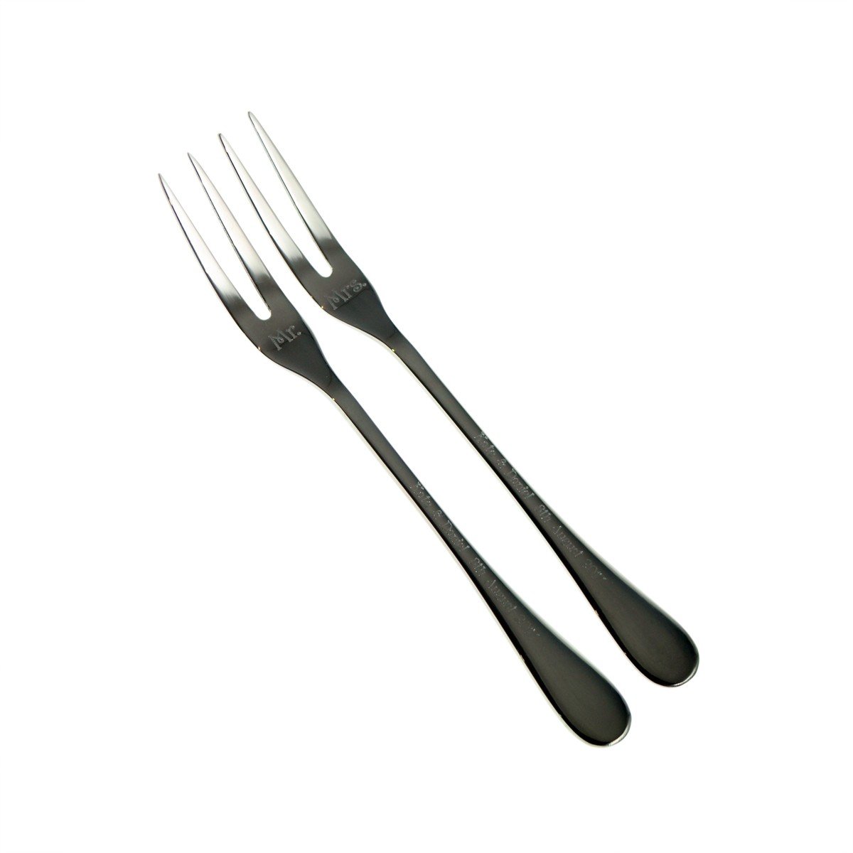 Mr & Mrs Design Cake Fork Set with Personalisation Option XWCF001 (Mr & Mrs ONLY)