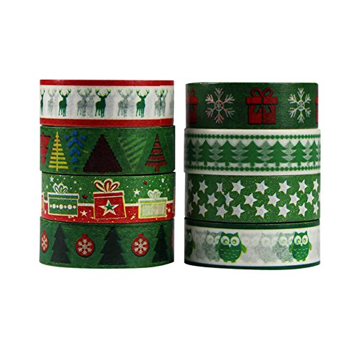 UOOOM 8pcs Nastro Washi Natale Decorativo Nastro