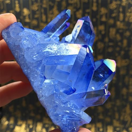 Cristal bleu améthyste brute géode de 400g pierre de décoration maison et bureau