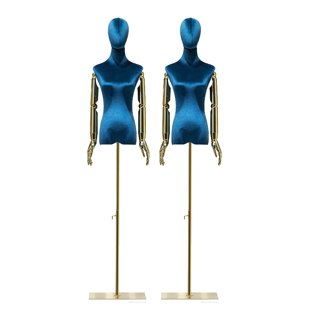 Mannequin Buste Ajustable (Lot de 2), 135 à 210 cm, avec Base en métal, Bras et tête détachables, idéal pour la présentation de vêtements, Bijoux et Articles de Couture - Mannequin de coutur