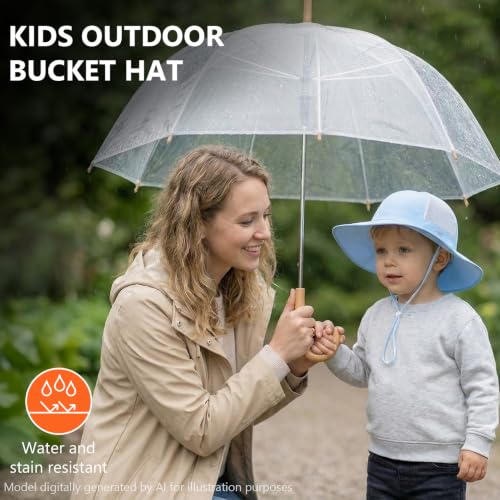 Image of BASSDASH Kids UPF 50+ Wide Brim Sun Hat for Summer Beach Outdoor