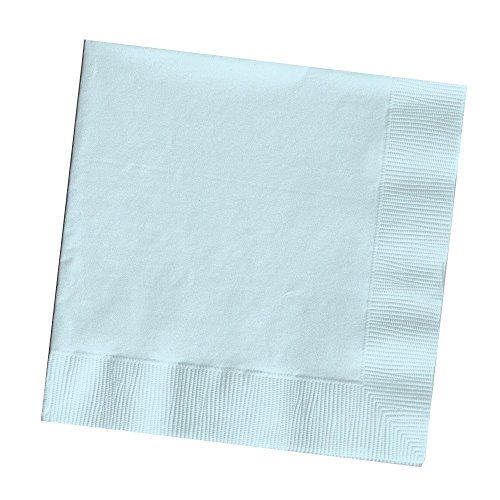 50-Count Touch Of Color 3-Ply Paper Beverage Napkins, Pastel Blue #TOP17