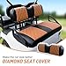 NOKINS Golf Cart Diamond Seat Covers Kit, Fit for EZGO TXT 1994-2013/EZGO RXV OEM Standard Front Seat Cushion, Golf Cart Vinyl Seat Cover, No Nails Required (Brown and Black)