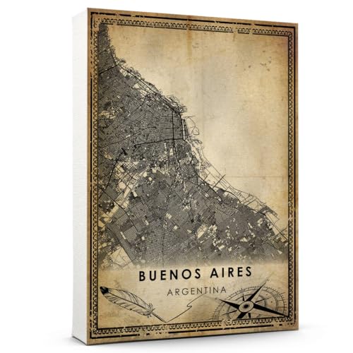 Lila's Choice Buenos Aires Vintage Map Prints Poster, Argentina Map Art Poster, Canvas, Buenos Aires Map City style Vintage art Poster