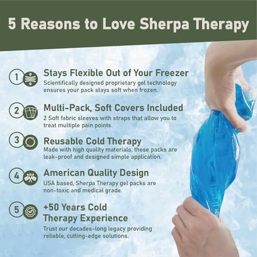 Image of 4PK with Straps Flexible Gel Ice Packs for Injuries Reusable - Gel Ice Pack Cold Compress for Knee, Back, Neck, Wrist, Hand, Elbow, Ankle Pain Relief - 9.5 inch x 4.5 inch