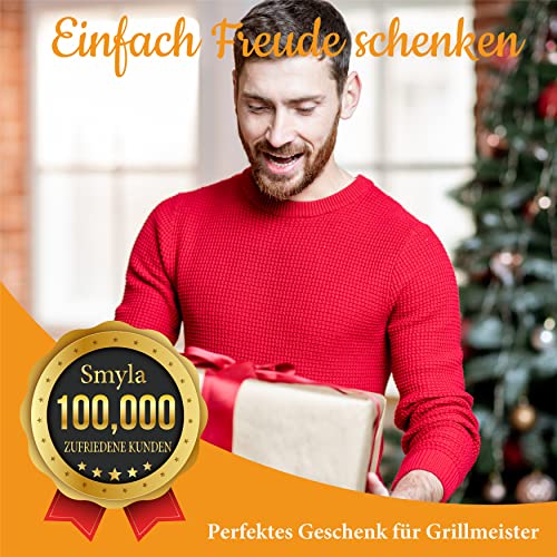 Foto von Smyla Master Grillkoffer Personalisiert mit Gravur und Namen - ‎XL Grillzubehör 30-teilig Grillzange, Spießen, Steakmesser - Geburtstag Männer