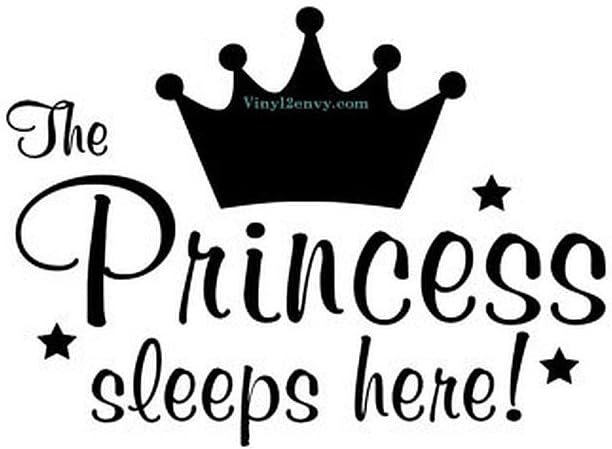 The Princess Sleeps Here - Wall Decal - Vinyl Wall Decal, Wall Decor, Princess Decal, Girls Bedroom Decal, Nursery Wall Decal - Choose Color