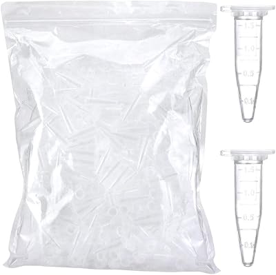 BKMAMLAB 1.5ml Microcentrifuge Tubes 100pcs, EO Sterilized Plastic Small Vials with Caps for Sample Storage Without Leakage(100)