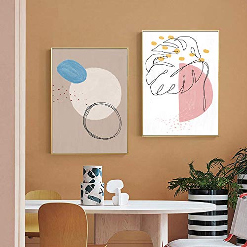 Affiche et impression de feuillage moderne sur toile géométrique pour grand mur