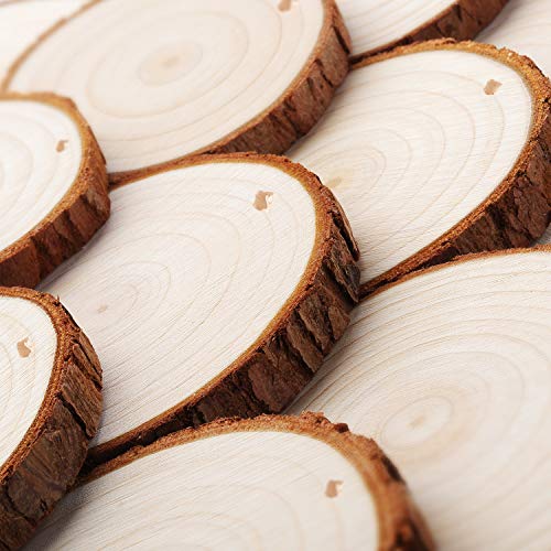 Fuyit-Wood-Slices-30-Pcs-20-24-Inches-Craft-Wood-kit-Unfinished-Predrilled-Tree-Slices-with-Hole-Wooden-Circles-for-Arts-and-Crafts-Christmas-Ornaments-DIY-Crafts Fuyit Wood Slices 30 Pcs 20 24 Inches Craft Wood kit Unfinished Predrilled Tree Slices with Hole Wooden Circles for Arts and Crafts Christmas Ornaments DIY Crafts