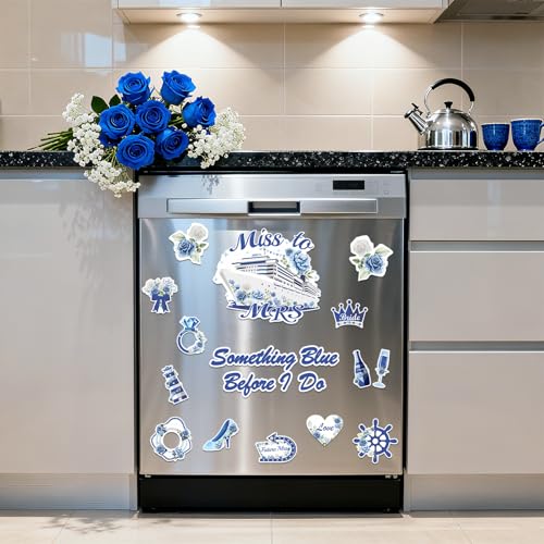 15 imanes decorativos azules para puertas boda miniatura 6