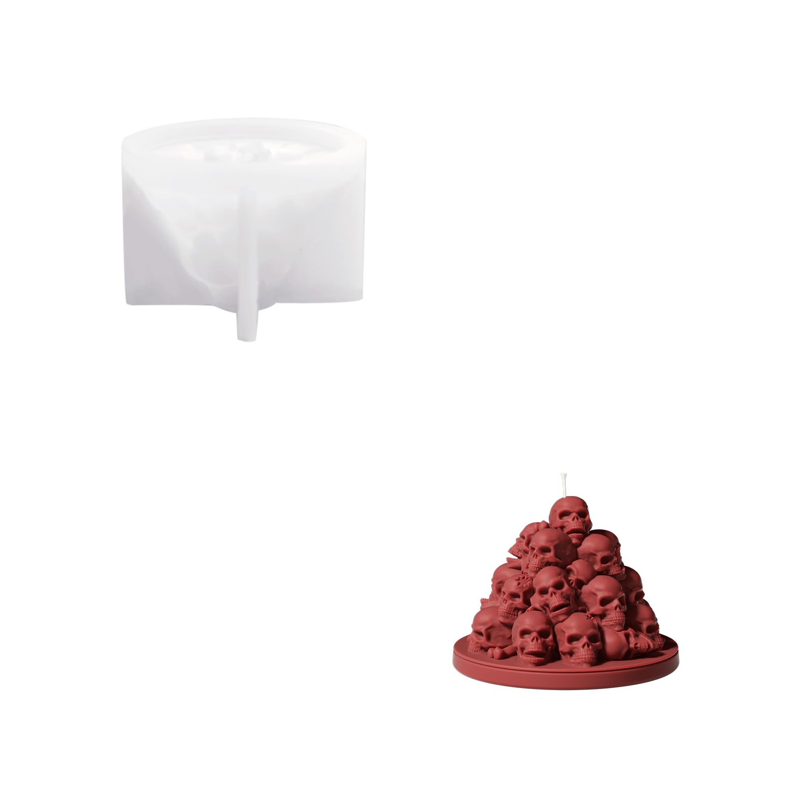 Moule silicone crâne pour bougie Halloween et moulage 3D décoration résine