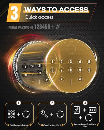Image of Bonusall Gun Safe for Rifles and Pistols, Fully Assembled 10-12 Gun Safe for Home, Large Rifle and Shotgun Safe with Quick Access Keypad Lock, Adjustable Gun Rack, Pistol Pockets and Ammo Storage