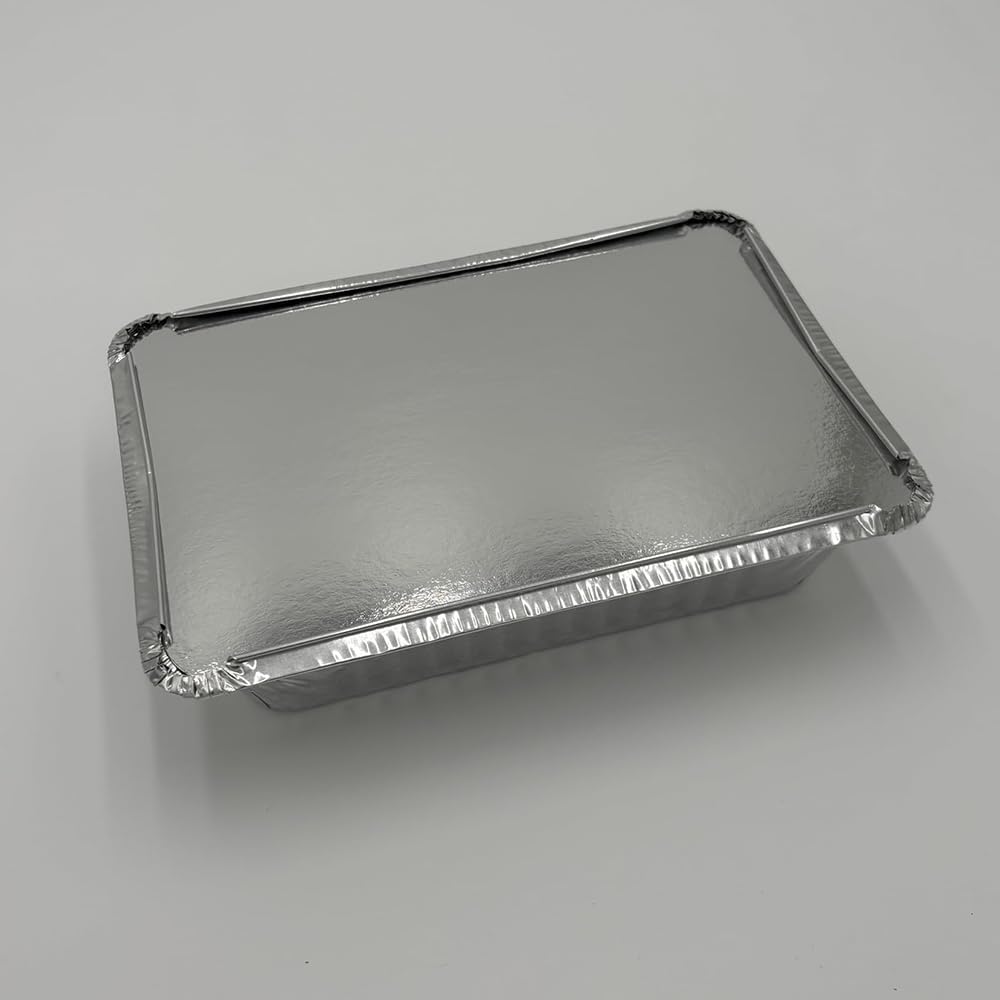 Premium Disposable Aluminum Foil Pan Lid - Oven Ready, Reusable & Recyclable - Heavy Duty for Baking, Catering & Food Storage - Durable, Leakproof & Easy to Transport