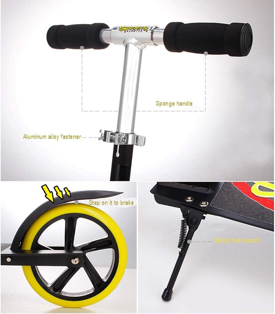 Scooters de Movilidad, Scooter de cercanías, Scooter de Moda, Scooter de Dos Ruedas Plegable para Adultos, Ruedas Grandes de 20 cm, Altura Ajustable (no eléctrico)