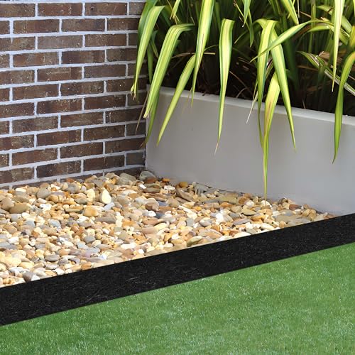 Black Rubber Mulch 94in x23.6in Recycled Rubber Mulch Mat Roll Natural Looking Permanent Rubber Mulch Edging Border for Garden, Landscaping Outdoor