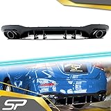 Nur für AMG and AMG line SpeedyParts® A35 AMG Schwarz Glanz Diffusor Heckdiffusor + Auspuffblenden für Mercedes Benz A Klasse V177 Limousine AMG Line 2019 2020 2021 2022 di19