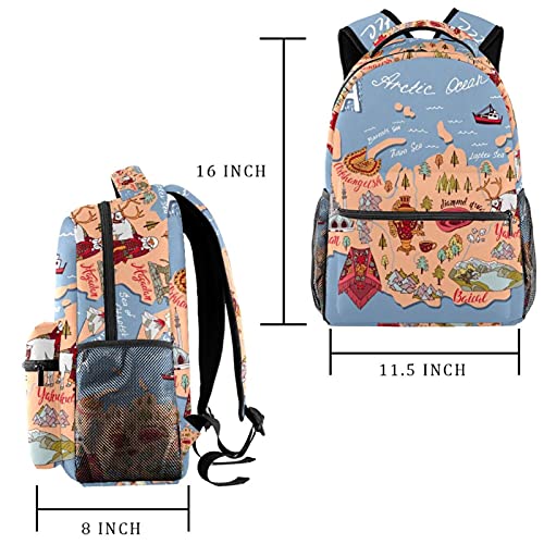 Sac à dos voyage carte de la Russie enfant avec compartiment gourde
