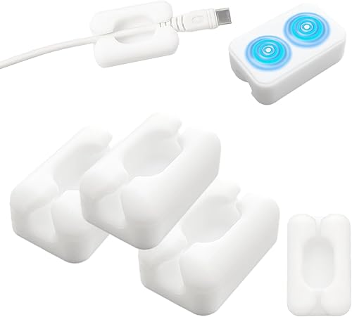 Miniatura 12 de Organizador de cables de silicona para cables, clips de cuerda de luz, organizador de cables de electrodomésticos, organizador de cables de Negro