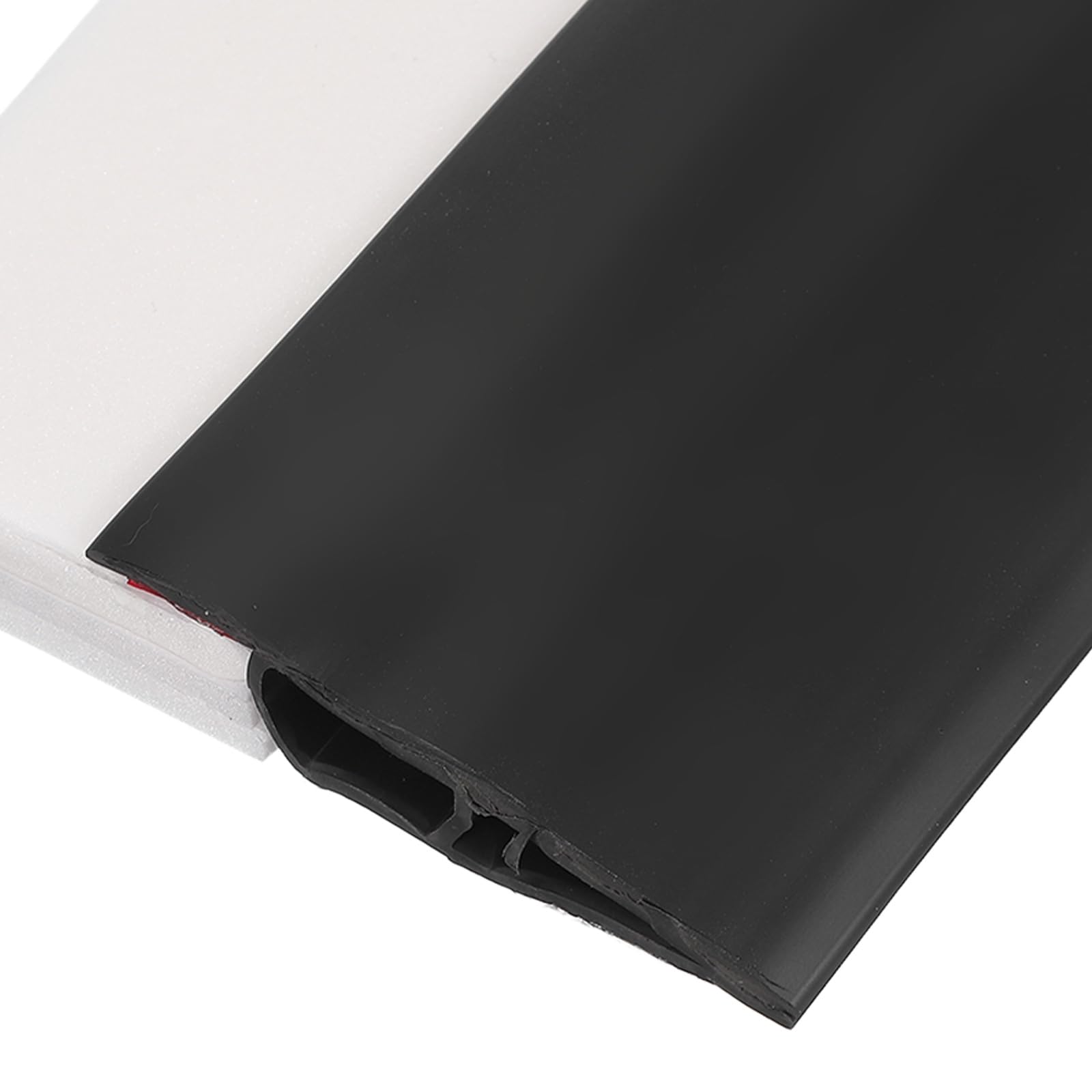 sourcing map Floor Transition Strip 3.3ft Self-Adhesive Flooring Edge Trim Strip for Uneven Floors Gaps from 11/16" to 13/16", Black