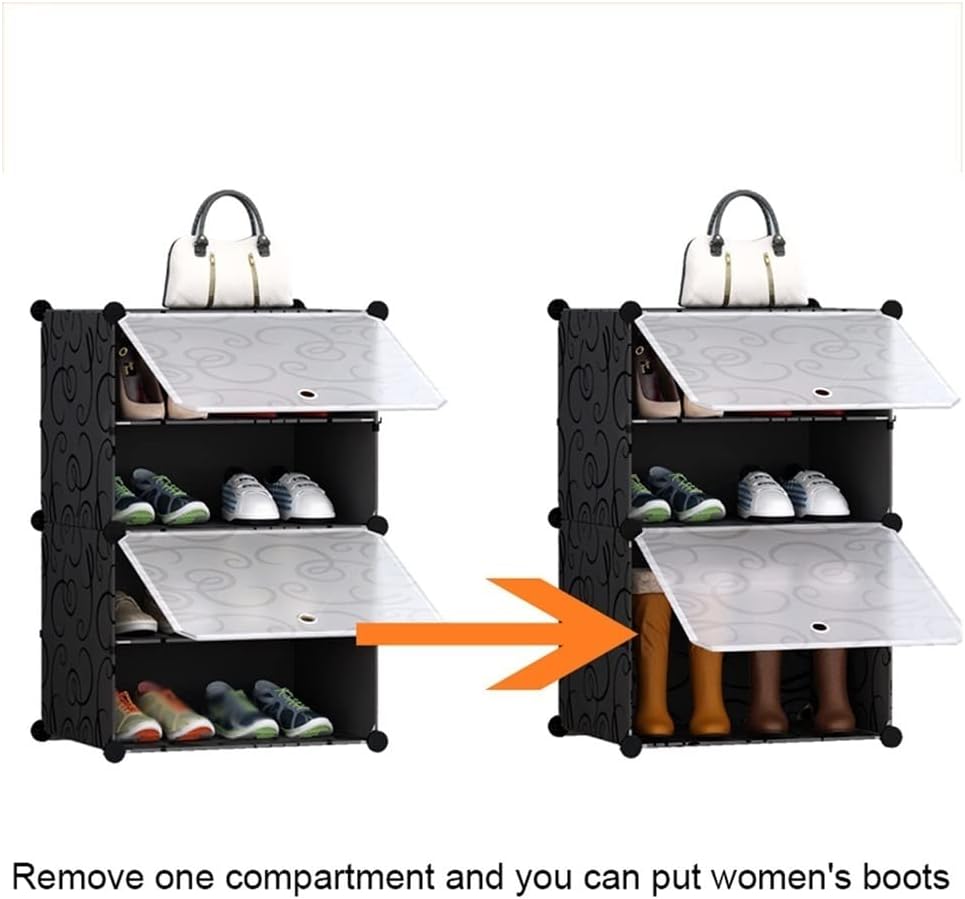 Free Standing Shoe Racks Shoe Closet Shoe Organizer, Rectangular Shoe Rack, Plastic Shoe Storage Rack, Indoor Hallway Storage Rack, Shoe Racks for Bedroom Closet Shoe Storage Rack (Brass)