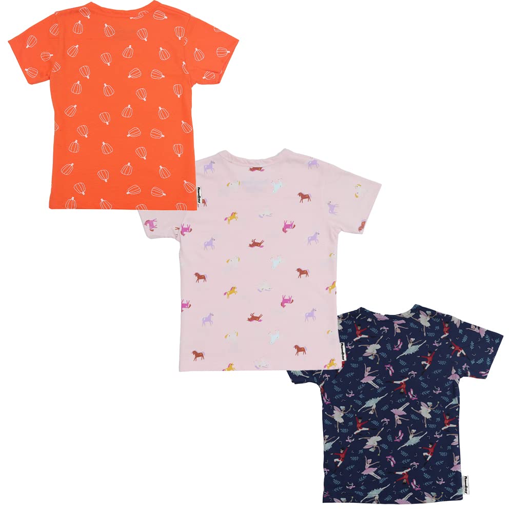 NammaBaby Camiseta de algodón puro para bebé niña, ajuste regular, paquete de 3