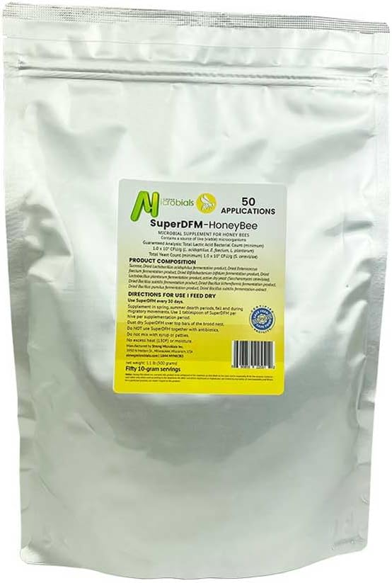 SuperDFM-HoneyBee, Probiotic Supplement for Honey Bees, 50 Applications