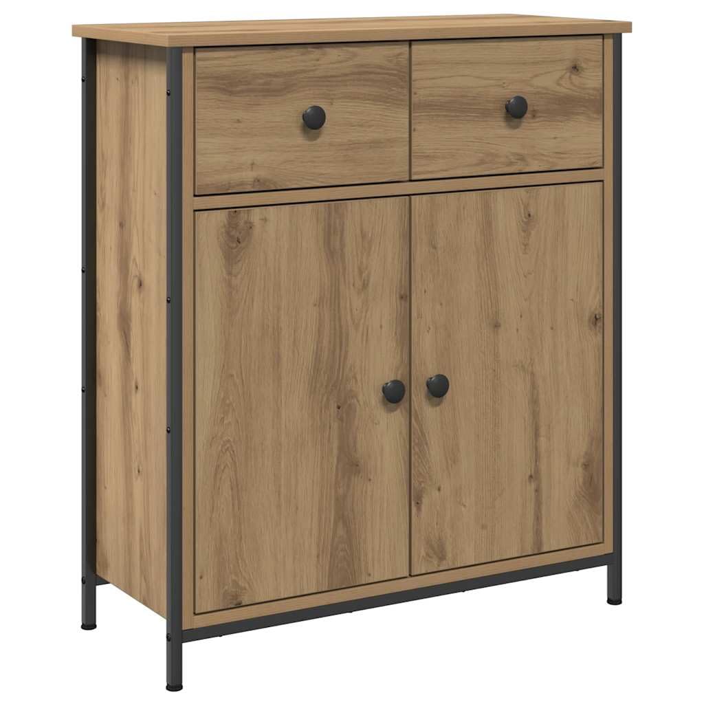 Solivagant Credenza Rovere Artigianale 70x30x80 cm in Legno Multistrato,Marrone,23.15kg